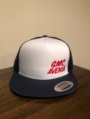 GMC AVE SPEEDSTER NAVY HAT WITH WHITE PANEL RED STITCHING