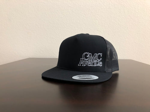 GMC AVE OFFSET LOGO ALL BLACK HAT WHITE STITCHING